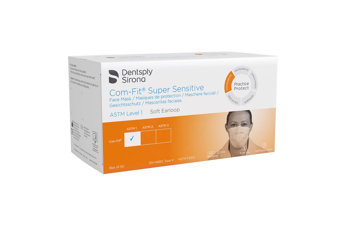 Mask Face Ear Loop White Com-Fit® Super Sensitive (die free) ASTM1 (50/BX 10BX/CS) by Sultan Healthcare, Inc  ID 20346